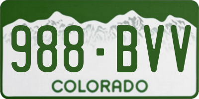 CO license plate 988BVV