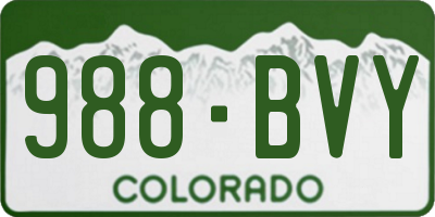 CO license plate 988BVY