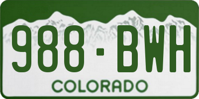 CO license plate 988BWH