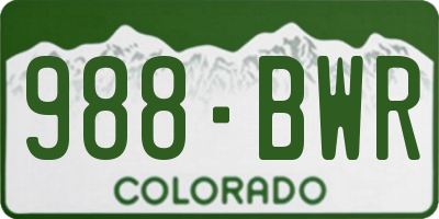 CO license plate 988BWR