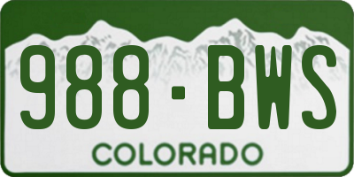 CO license plate 988BWS