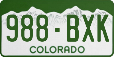CO license plate 988BXK