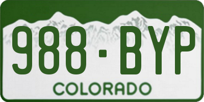 CO license plate 988BYP