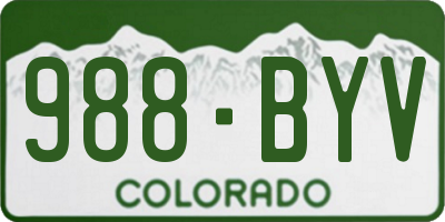 CO license plate 988BYV