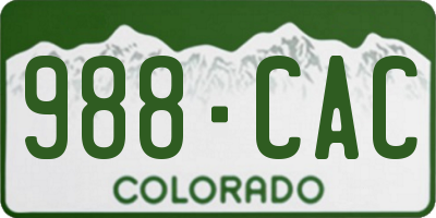 CO license plate 988CAC