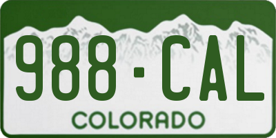 CO license plate 988CAL