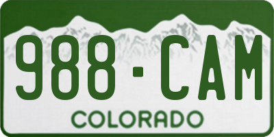 CO license plate 988CAM