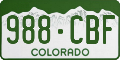 CO license plate 988CBF