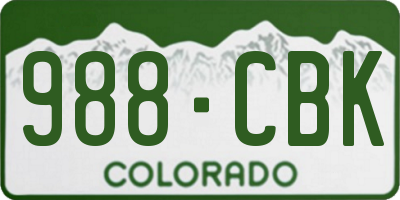 CO license plate 988CBK
