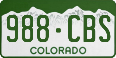 CO license plate 988CBS