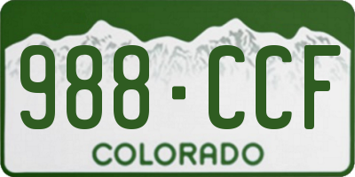 CO license plate 988CCF