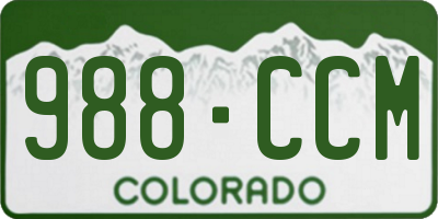 CO license plate 988CCM