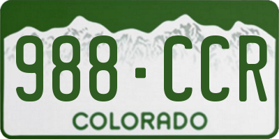 CO license plate 988CCR