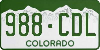 CO license plate 988CDL