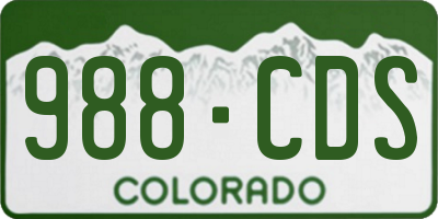 CO license plate 988CDS