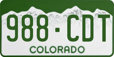 CO license plate 988CDT