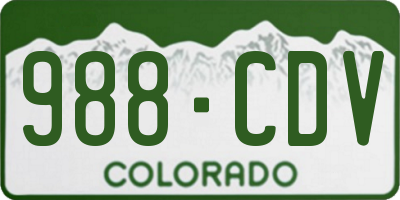 CO license plate 988CDV