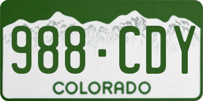 CO license plate 988CDY