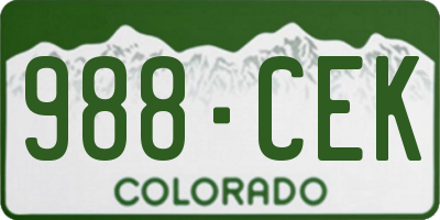 CO license plate 988CEK