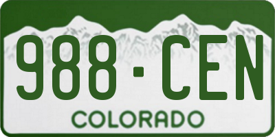 CO license plate 988CEN