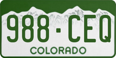 CO license plate 988CEQ