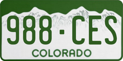 CO license plate 988CES
