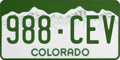 CO license plate 988CEV