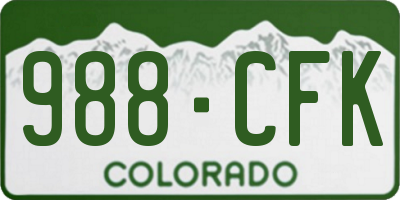 CO license plate 988CFK