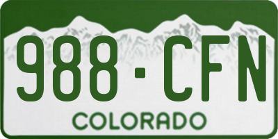 CO license plate 988CFN