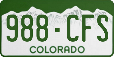 CO license plate 988CFS