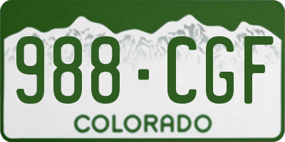 CO license plate 988CGF