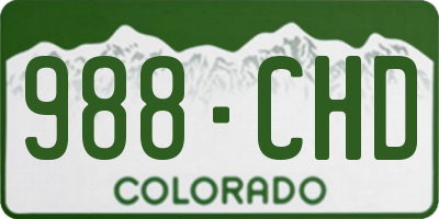 CO license plate 988CHD