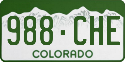 CO license plate 988CHE