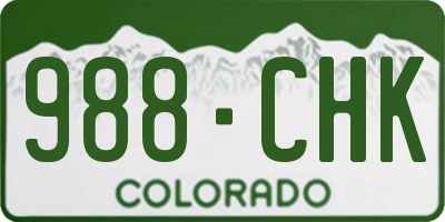 CO license plate 988CHK
