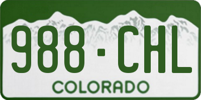 CO license plate 988CHL