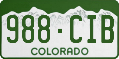 CO license plate 988CIB