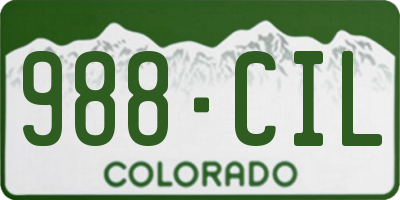 CO license plate 988CIL