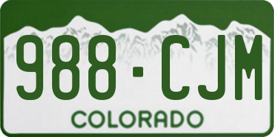 CO license plate 988CJM