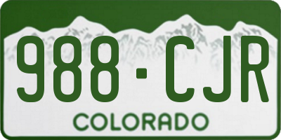 CO license plate 988CJR