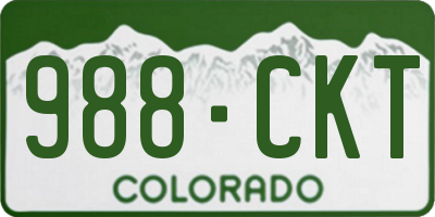 CO license plate 988CKT