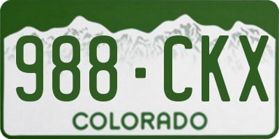 CO license plate 988CKX