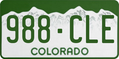CO license plate 988CLE