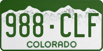 CO license plate 988CLF