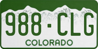 CO license plate 988CLG