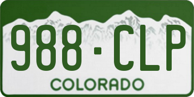 CO license plate 988CLP