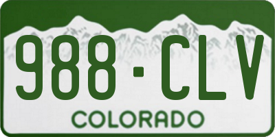CO license plate 988CLV