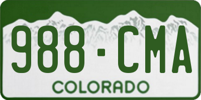 CO license plate 988CMA
