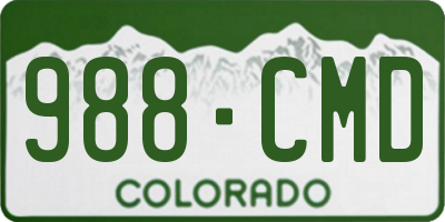 CO license plate 988CMD