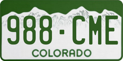 CO license plate 988CME