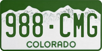 CO license plate 988CMG